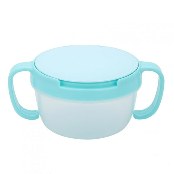 Snack Cup,BPA Free Dual handle Spill proof Food Bowl,Snack Container,Reuseable Small Storage Container jars,Leak Resistant Airtight Lids[Blue]