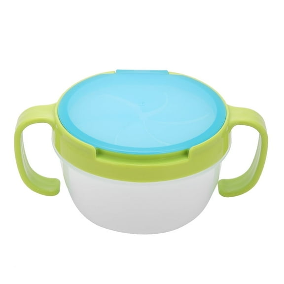 Snack Cup,BPA Free Dual handle Spill proof Food Bowl,Snack Container,Reuseable Small Storage Container jars,Leak Resistant Airtight Lids[Green]