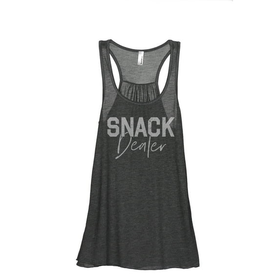 Snack Dealer Women's Fashion Sleeveless Flowy Racerback Workout Yoga Tank Top Charcoal Grey Large