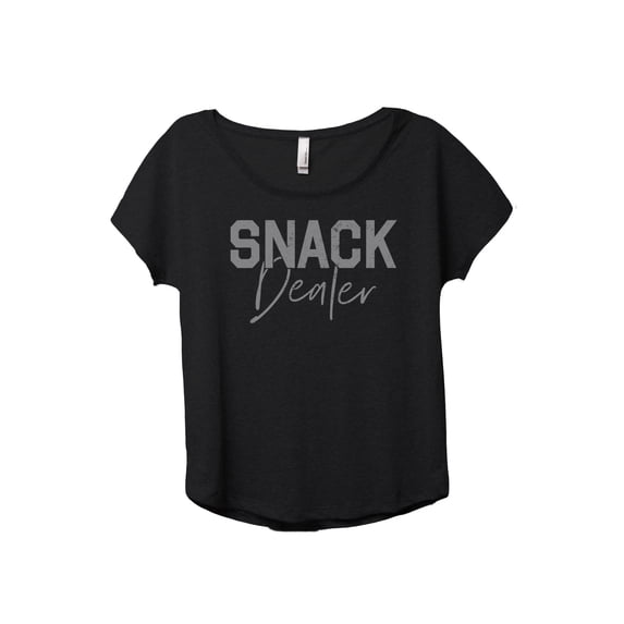 Snack Dealer Women's Fashion Slouchy Dolman T-Shirt Tee Heather Black Small