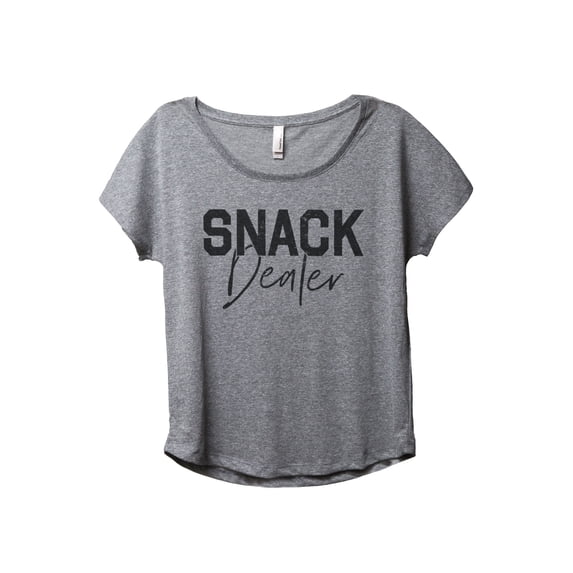 Snack Dealer Women's Fashion Slouchy Dolman T-Shirt Tee Heather Grey Medium