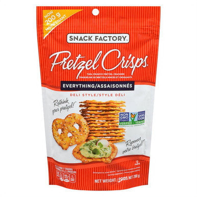 Snack Factory Deli Style Everything Pretzel Crisps, 200g/7 oz