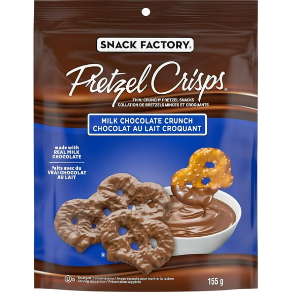 Snack Factory Milk Chocolate Crunch Pretzel Crisps, 155g/5.5 oz