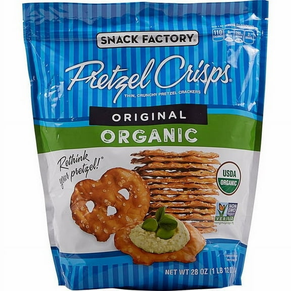 Snack Factory Organic Original Pretzel Crisps, 28 oz(pack of 2)