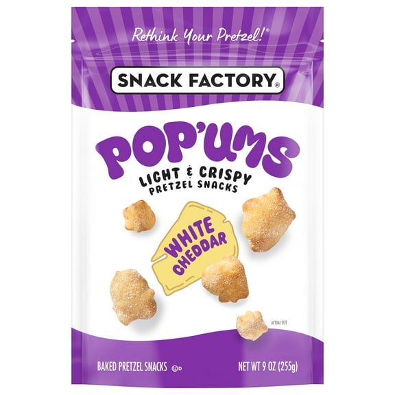Snack Factory Pop'ums Baked Pretzel Snacks - White Cheddar - 9 oz (Packaging May Vary)