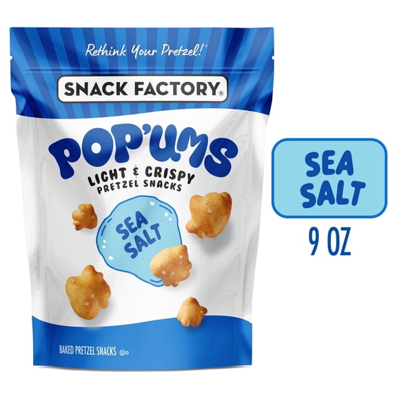 Snack Factory Pop'ums Sea Salt Pretzel Snacks, 9 oz Bag