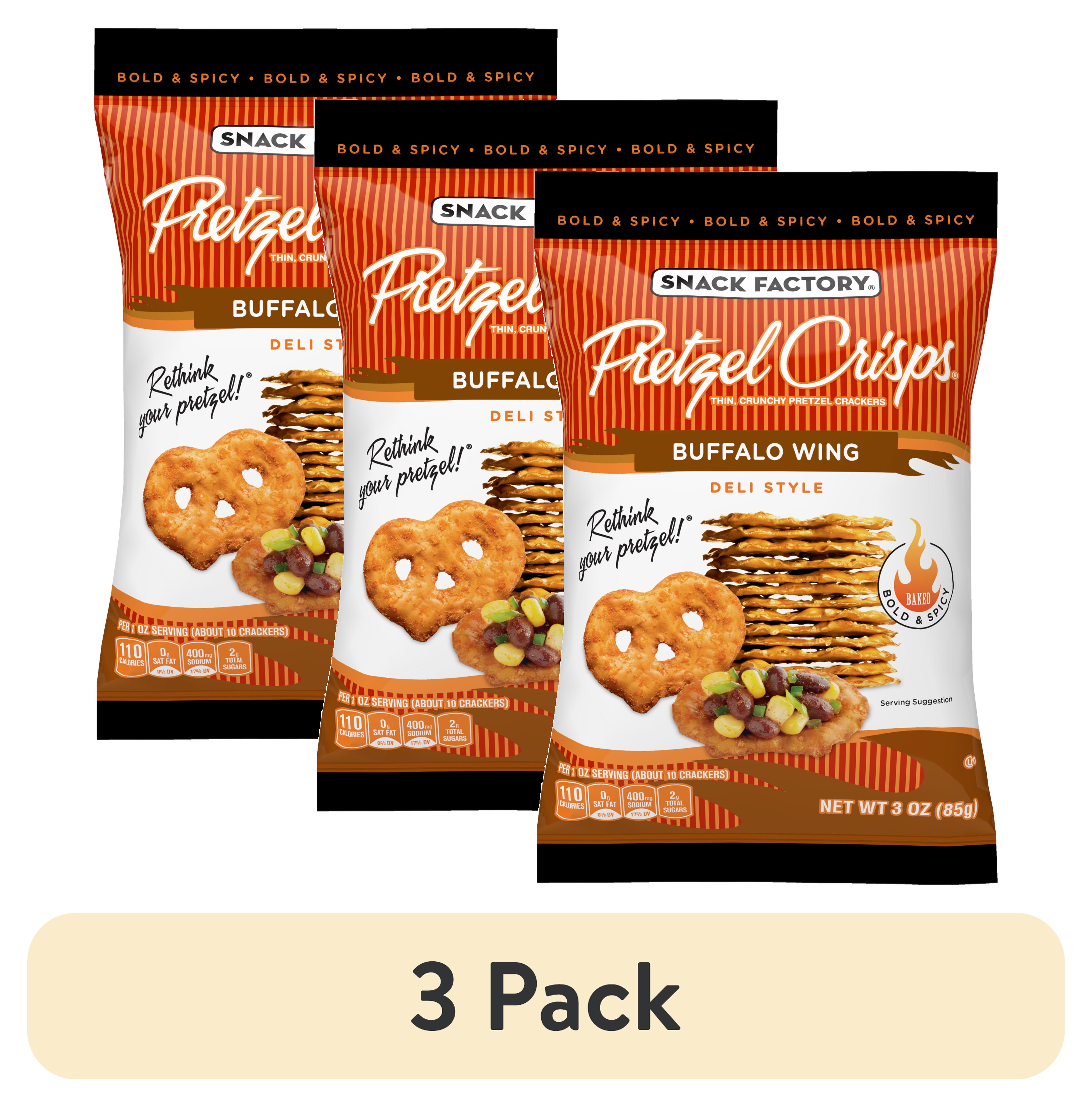 (3 pack) Snack Factory Pretzel Crisps® Buffalo Wing OntheGo Bag, 3 Oz