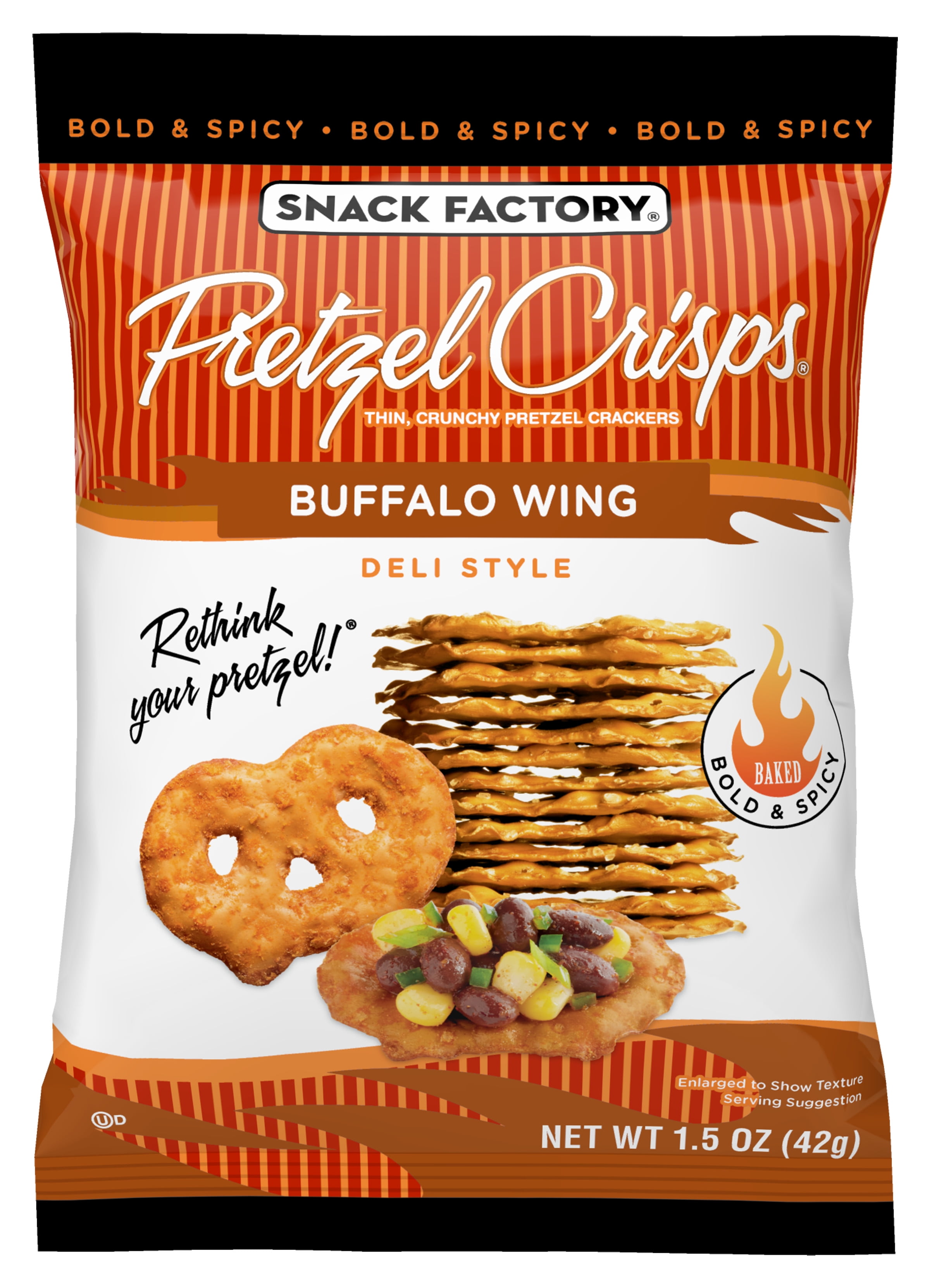 Snack Factory Pretzel Crisps® Buffalo Wing, Snack Packs Individual