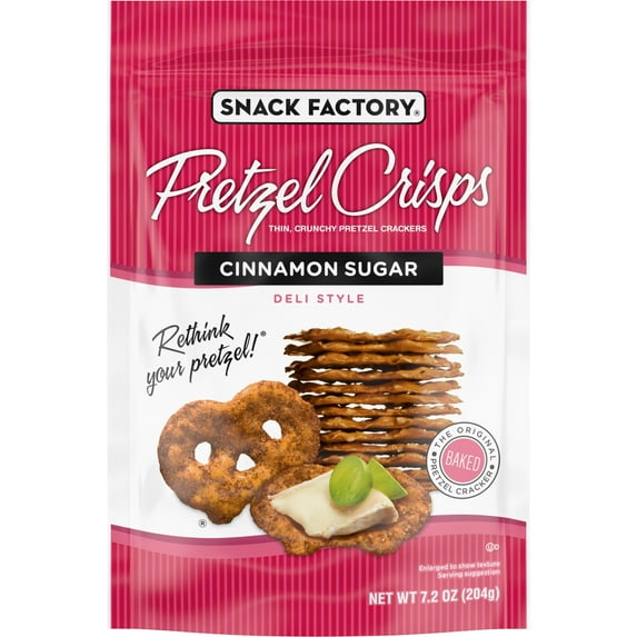 Snack Factory Pretzel Crisps, Cinnamon Sugar, 7.2 oz
