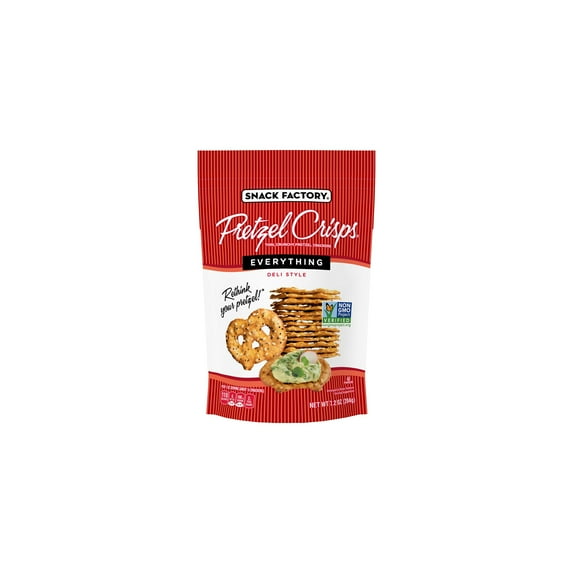 Snack Factory Pretzel Crisps, Everything, 7.2 Oz Bag (Pack of 16)