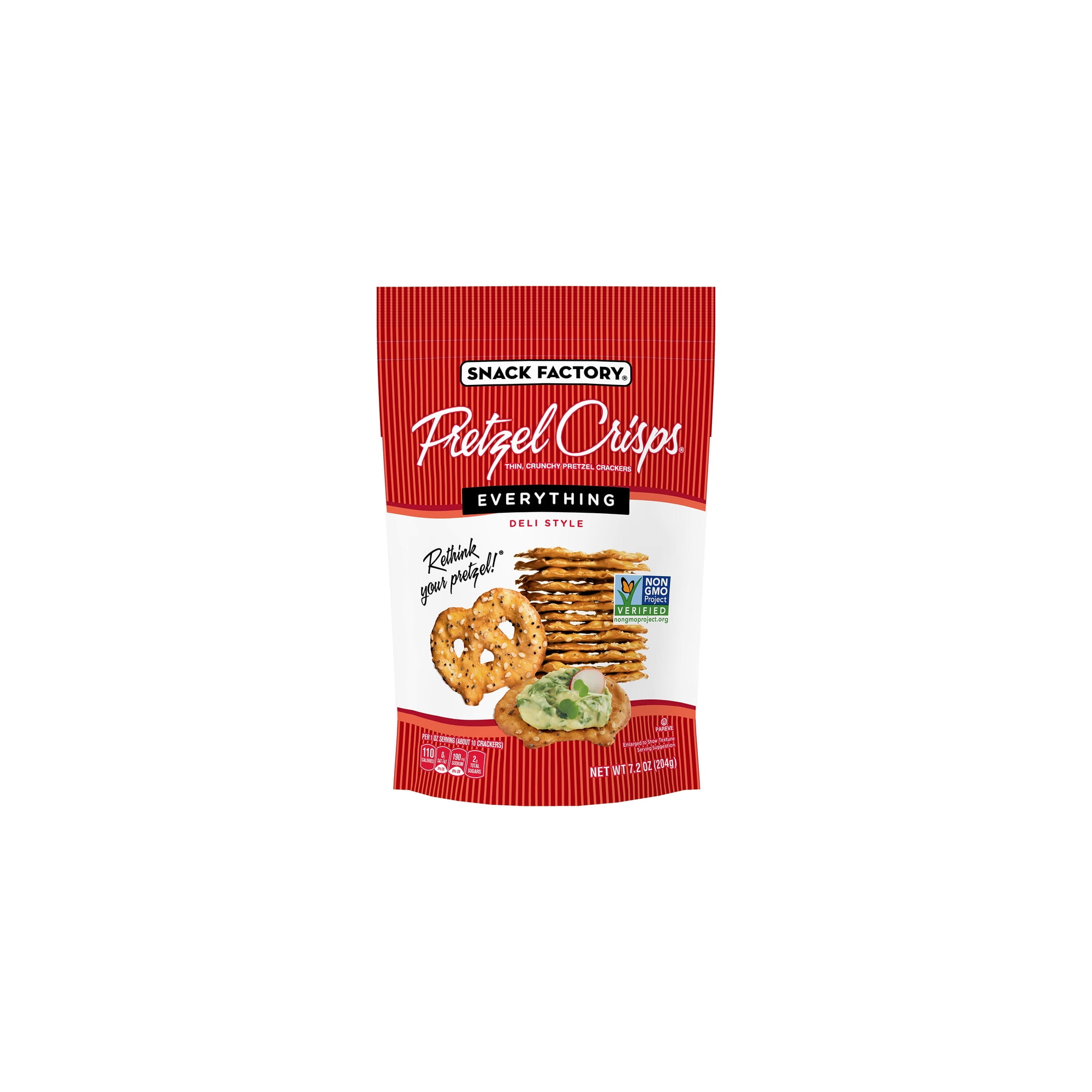 Snack Factory Pretzel Crisps, Everything, 7.2 Oz Bag (Pack of 32)
