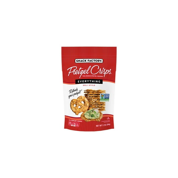 Snack Factory Pretzel Crisps, Everything, 7.2 Oz Bag (Pack of 3)