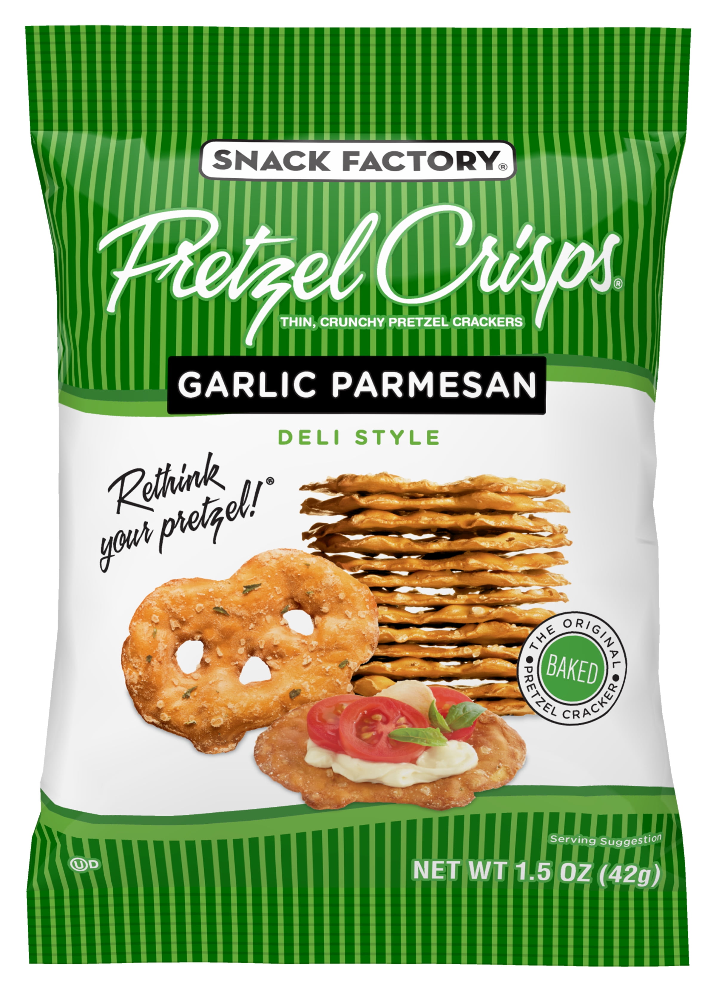Snack Factory Pretzel Crisps® Garlic Parmesan, Snack Packs Individual