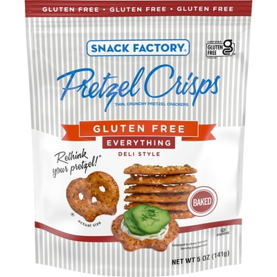 Snack Factory Pretzel Crisps, Gluten Free Everything Flavor, 5 oz (Pack of 8)