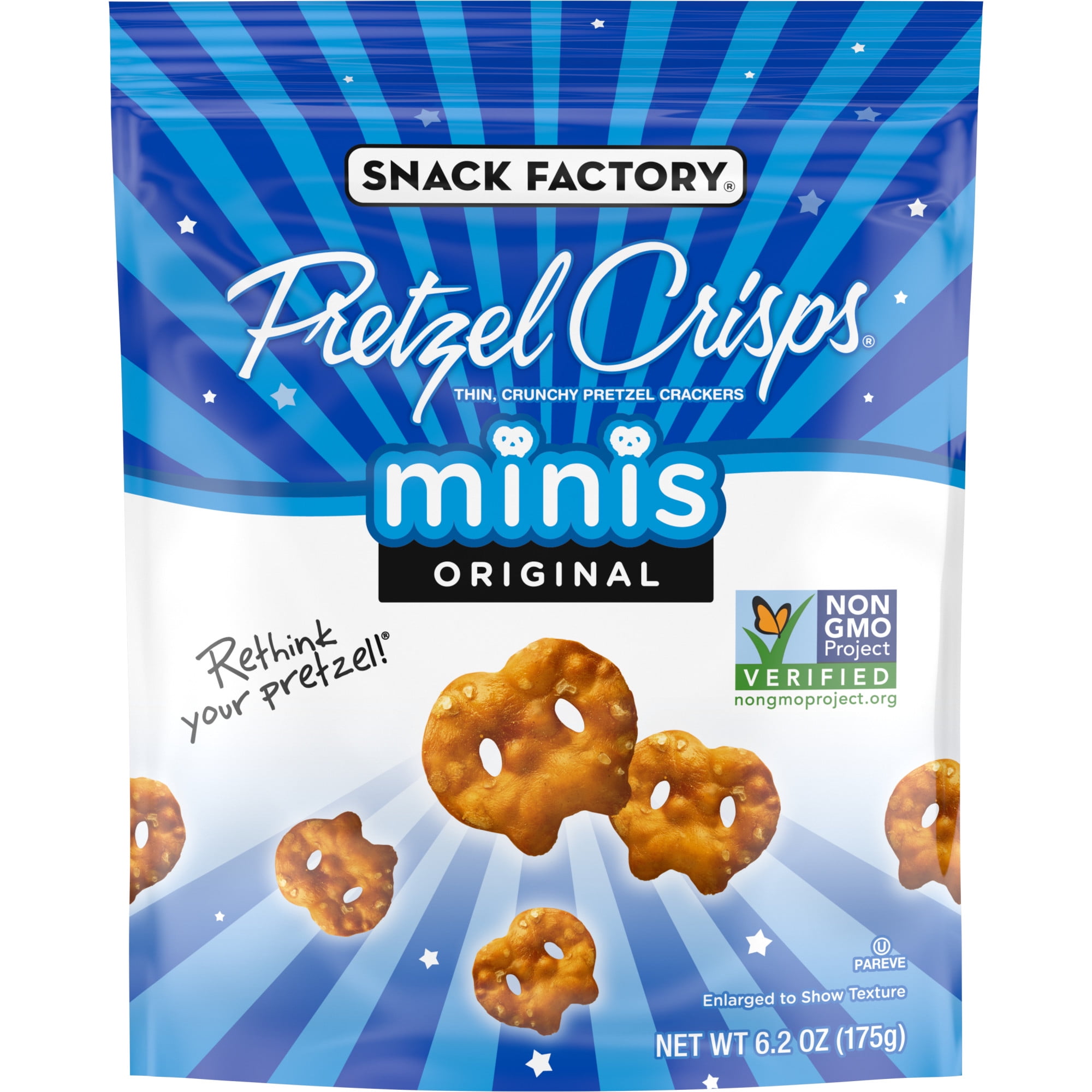 Snack Factory Pretzel Crisps Minis, Original Flavor, 6.2 oz Bag
