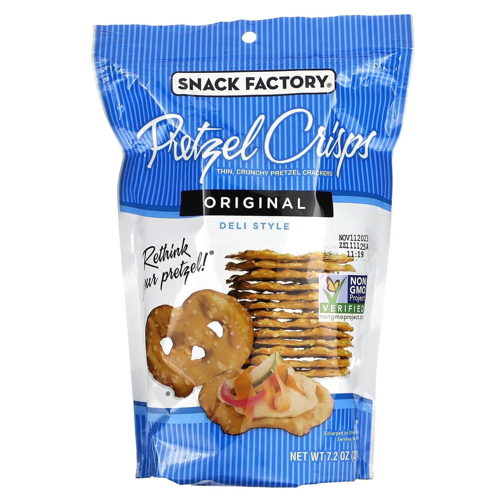 Snack Factory, Pretzel Crisps, Original, Deli Style, 7.2 oz (204 g) Pack of 2