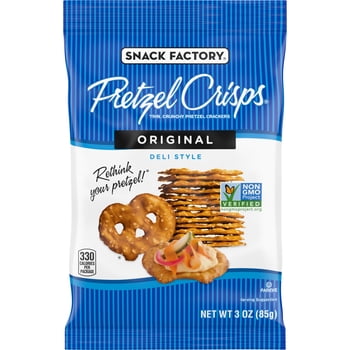 Snack Factory Pretzel Crisps, Original, on-the-Go Bag, 3 oz