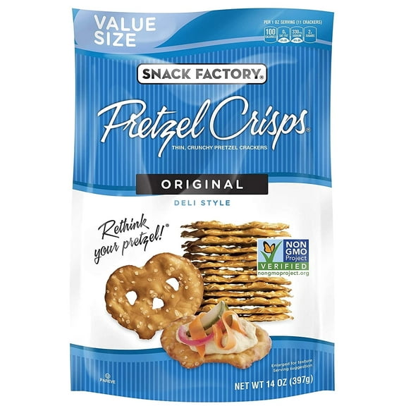 Snack Factory Pretzel Crisps Value Size Original -- 14 oz Pack of 2