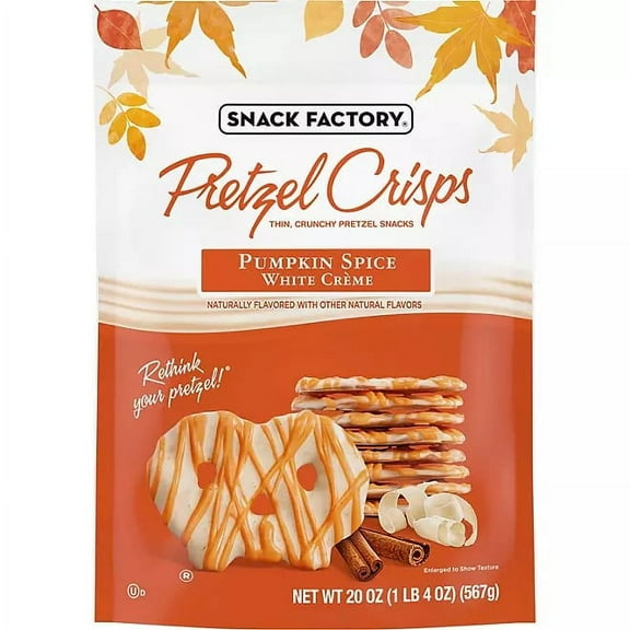 Snack Factory Pumpkin Spice White Crme Pretzel Crisps, 20 Oz Bag