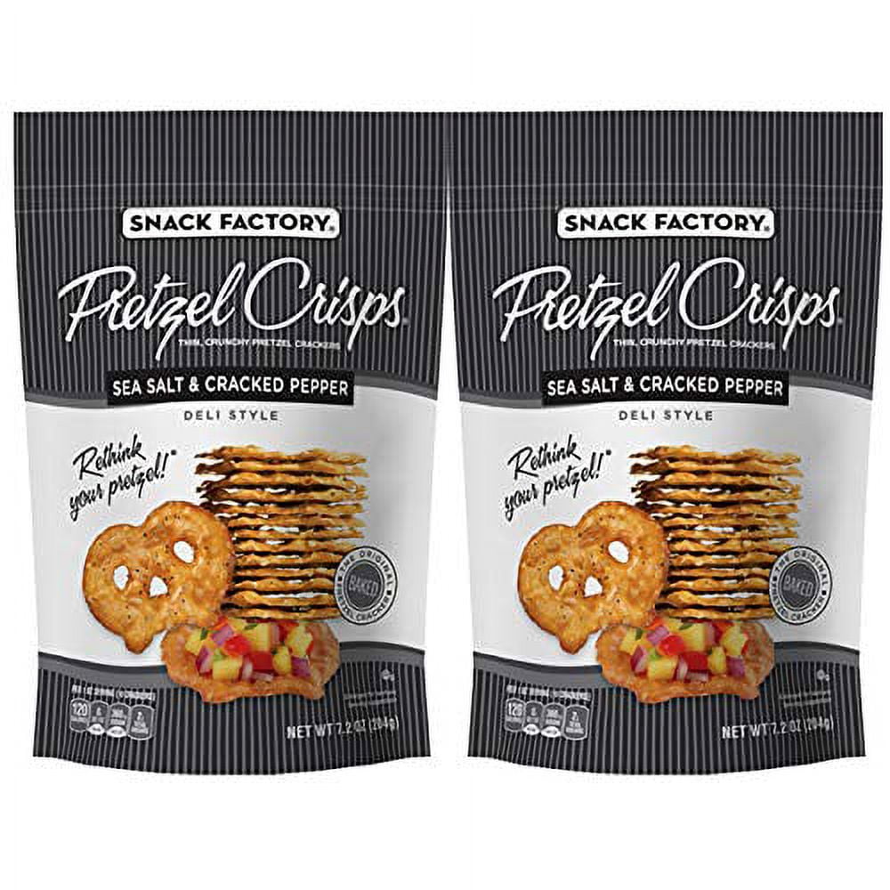 Snack Factory Sea Salt TMA2& Cracked Pepper Pretzel Crisps 7.2oz (2 pack)