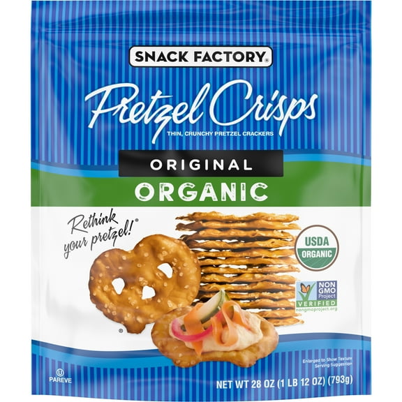 Snack FactoryPretzel Crisps, Organic Original, 28 oz
