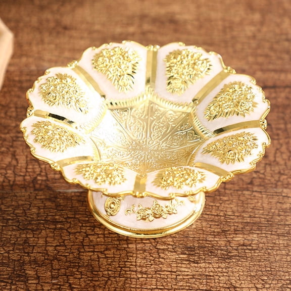 LITINKIMI Elegant Golden Metal Dessert Dish for Fruit Candy and Snacks Serving