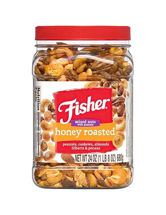 Snack Honey Roasted Mixed Nuts with Peanuts, 24 Ounces, Peanuts, Cashews, Almonds, Filberts, Pecans