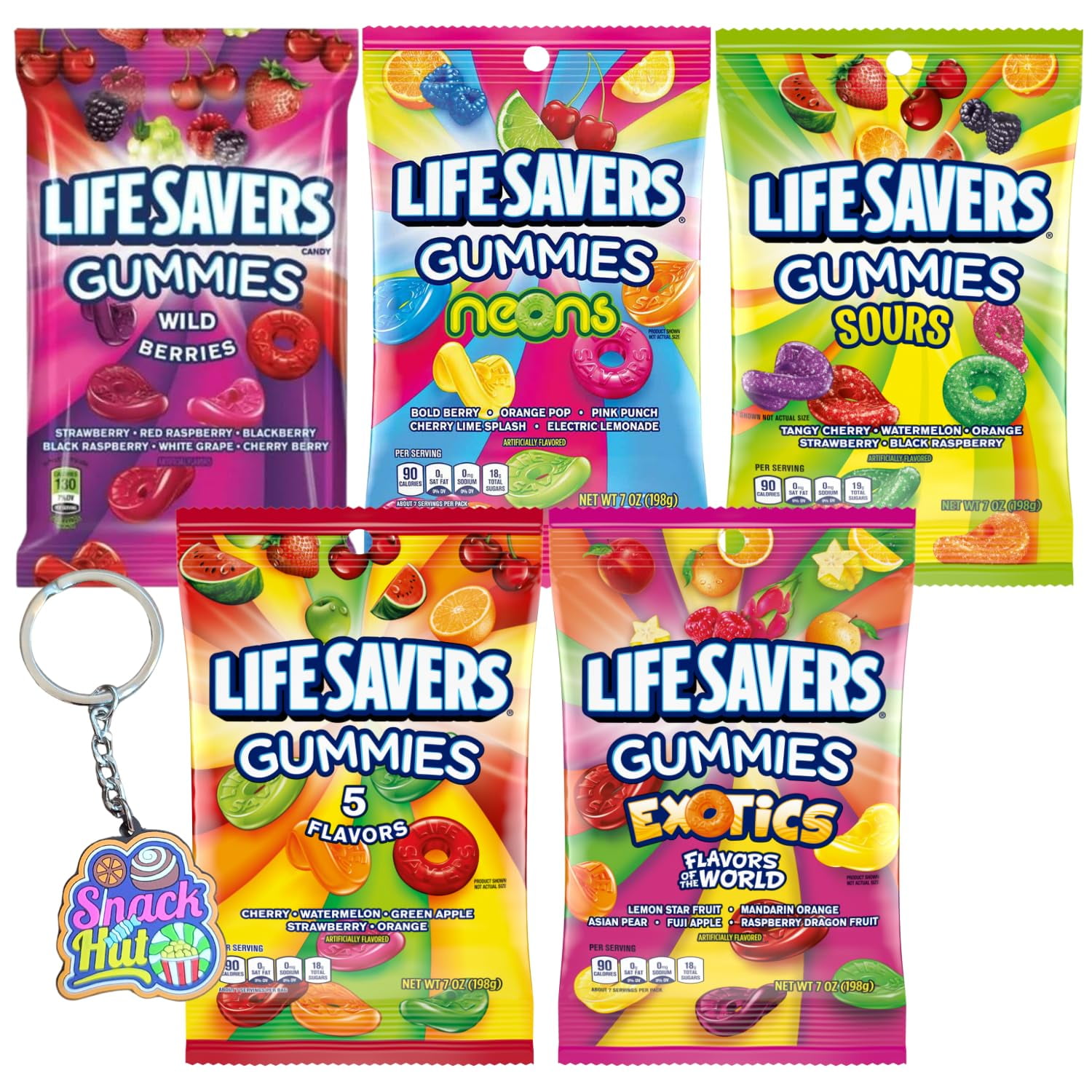 Snack Hut Lifesaver Gummies AIF4 5 Pack Bundle, Life Gummies Neons ...