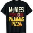 thumbnail image 1 of Snack Lover Gift Idea Women Girls Movie Pizza Pajama Popcorn T-Shirt, 1 of 3