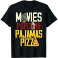thumbnail image 1 of Snack Lover Gift Idea Women Girls Movie Pizza Pajama Popcorn T-Shirt, 1 of 5