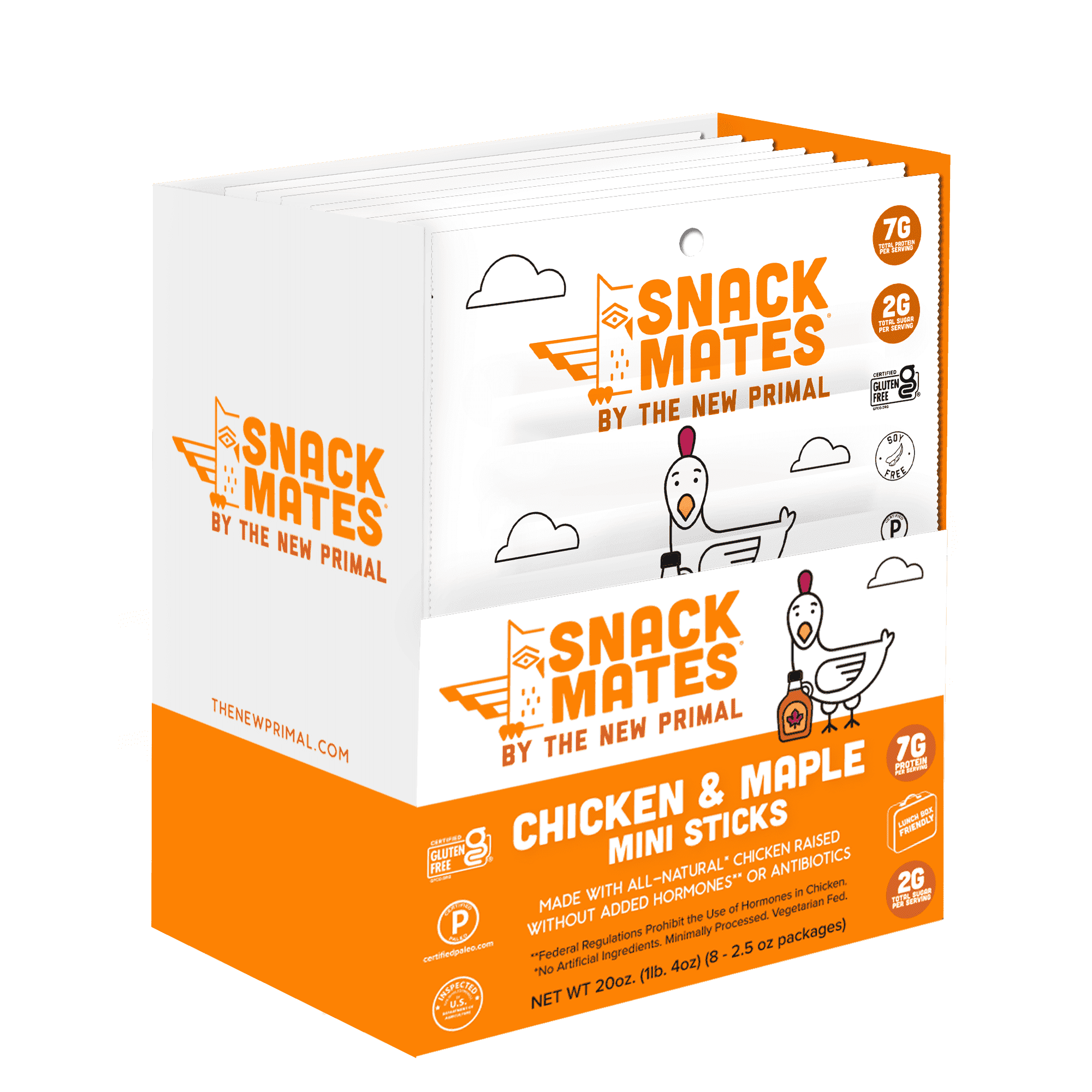 Snack Mates Chicken & Maple Mini Meat Sticks, All Natural Chicken (8 Packs, 40 Mini-Sticks)