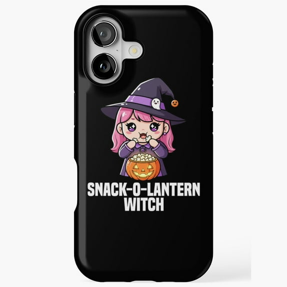 Snack O Lantern Funny Witch Halloween Compatible Phone Case for iPhone 11–17 Pro Max