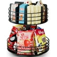 thumbnail image 1 of Snack Organizer - Versatile Snack Storage 2 Tier Lazy Susan with Convenient Grab-and-Go Design, Metal Snack Holder for Home, Office, Breakroom, 11.85" L x 11.85" W x 13.3" H (Matte Black), 1 of 7