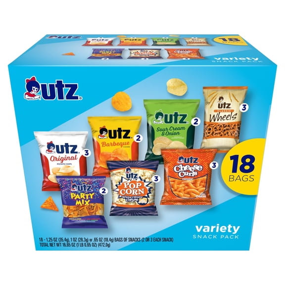 Snack Pack 18 Ct Utz Variety 16.65 Oz.