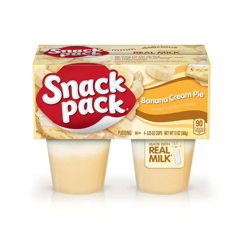 Snack Pack Banana Cream Pie Pudding, 4 Count Cups - Walmart.com