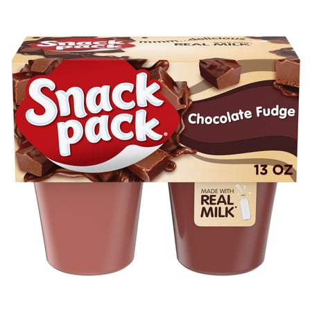 Snack Pack Chocolate Fudge Pudding, 3.25 oz Pudding Cups, 4 Count