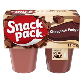 Snack Pack Chocolate Fudge Pudding, Lunchbox Snacks, 3.25 oz Pudding Cups, 4 Count