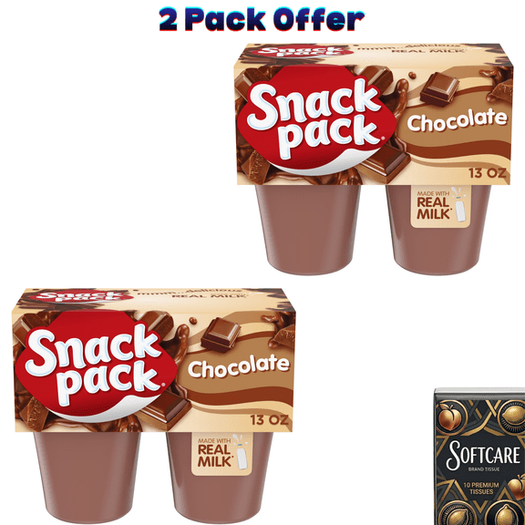 Snack Pack Chocolate Pudding, 3.25 oz Pudding Cups, 4 Count ( 2 Pack )