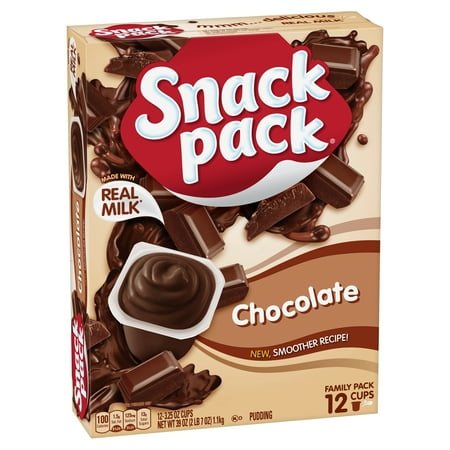 Snack Pack Chocolate Pudding Family Pack, 3.25 oz, 12 count