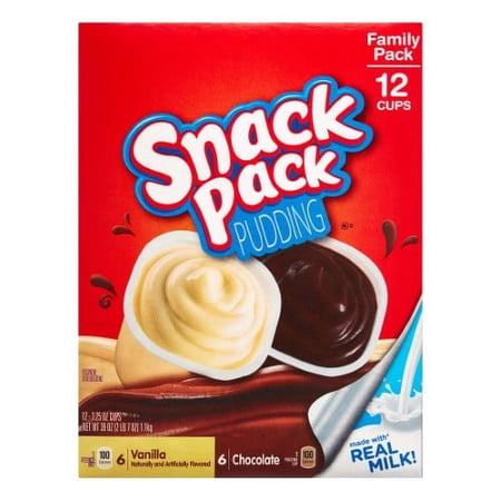 Snack Pack Chocolate and Vanilla Pudding Cups Family Pack (Pack of 6)