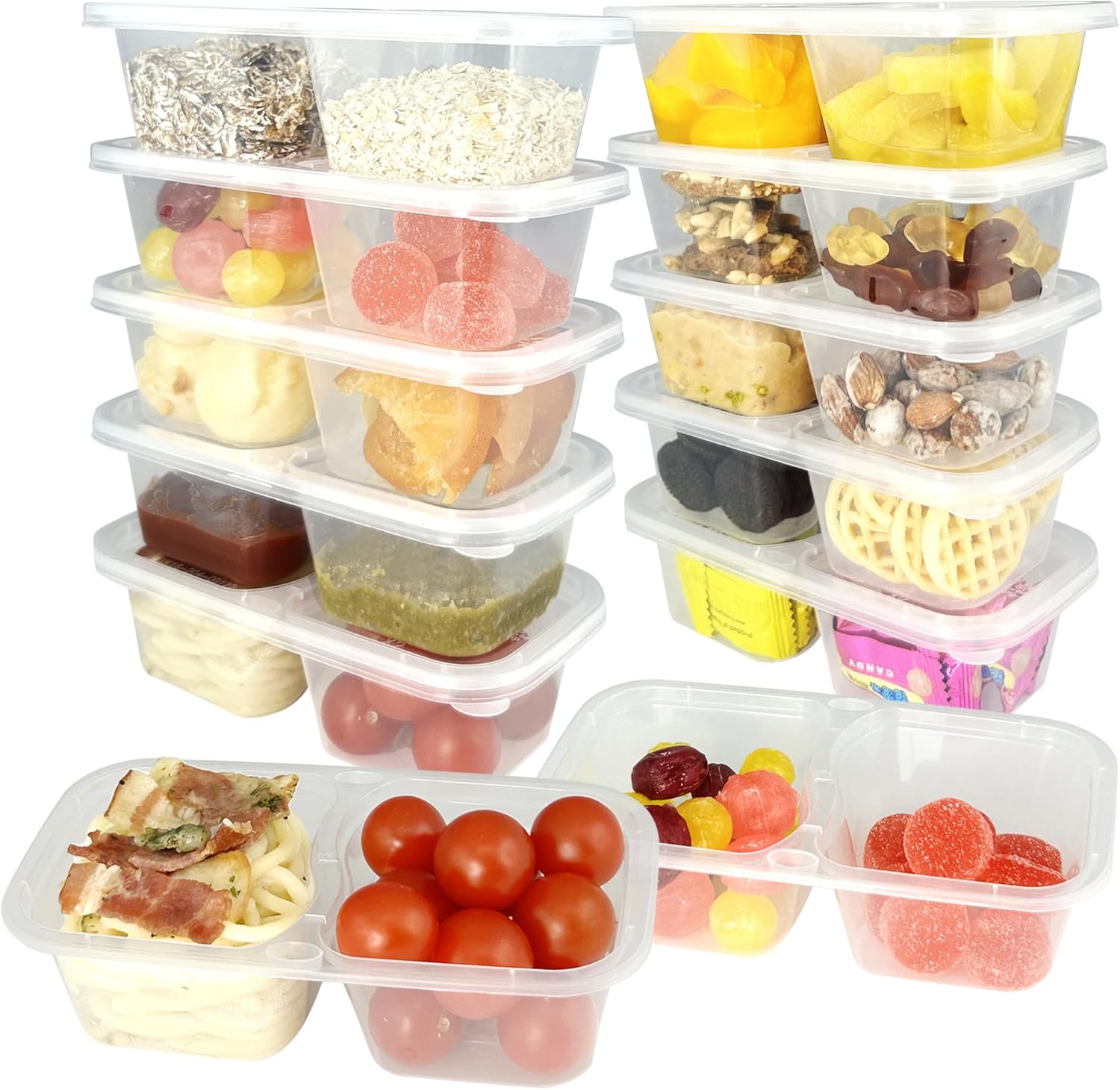 Snack Pack Containers 20 count, Upgrade 6.8oz Lunchable Snack ...