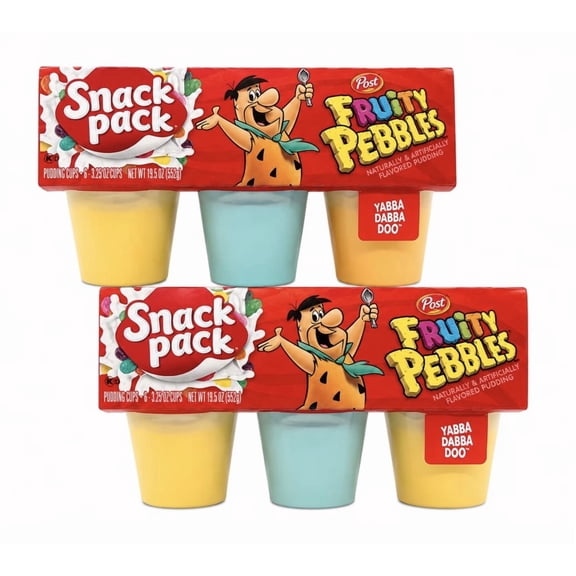 Snack Pack Fruity Pebbles Pudding Cups, 3.25 Oz Cups, (2 Pack )