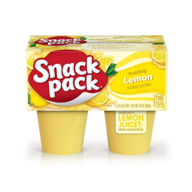 Snack Pack Lemon Pudding MMF7 Cups, 4 Count, 12 Pack