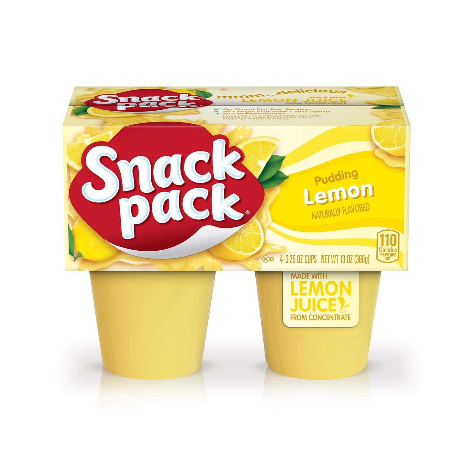 Snack Pack Lemon Pudding OIF8 Cups, 4 Count, 12 Pack