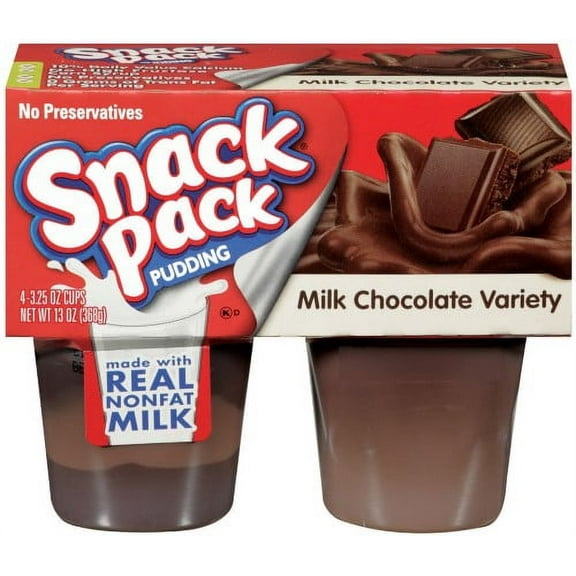 Snack Pack Milk Chocolate Variety Pudding Cups (Pack of 4)