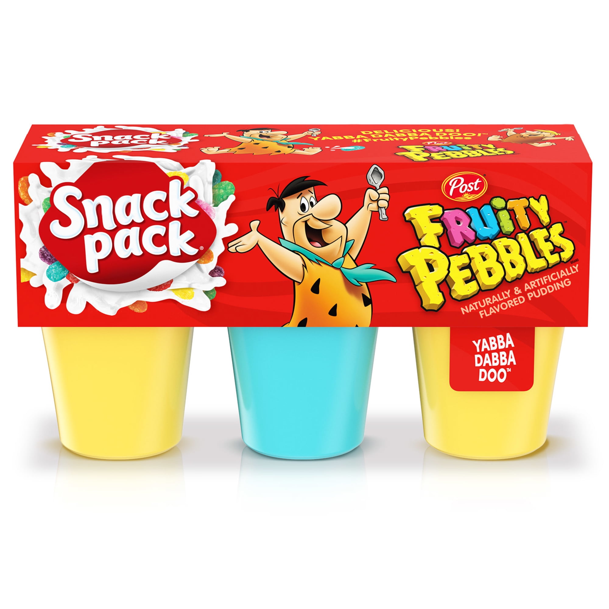 Snack Pack Post Fruity PEBBLES Flavored Pudding Cups 3.25 oz 6 Count