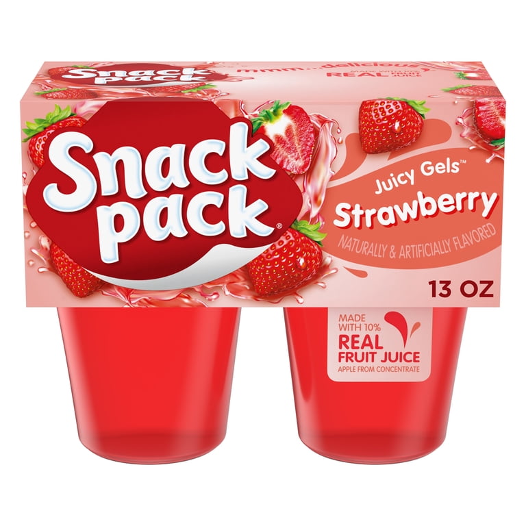 Snack Pack, Juicy Gels, 3.25 oz, Strawberry Flavored 4 ct