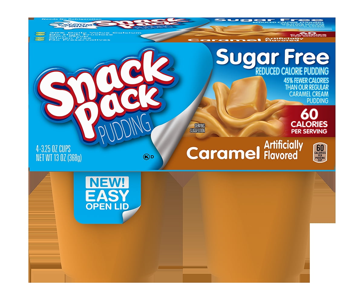 Snack Pack Sugar Free Caramel Pudding, 3.25 Oz., 4-Count
