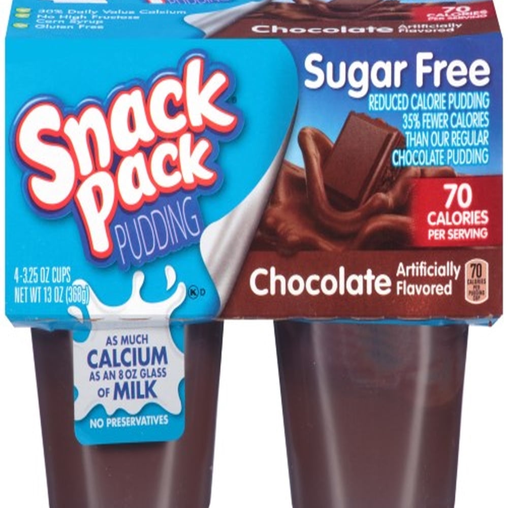 Snack Pack SugarFree Chocolate Pudding Cups 4 Count (Pack of 48