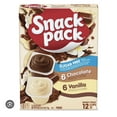 thumbnail image 1 of Snack Pack Sugar-Free Chocolate & Vanilla Flavor Pudding Plastic Cups, 3.5oz., 12 Count, 1 of 7